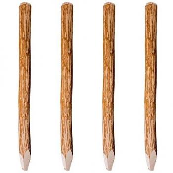 Postes de Valla Puntiagudos 4 Uds Madera de Avellano 120 cm