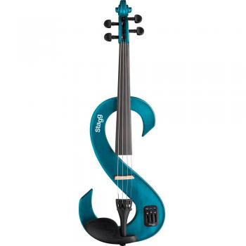 Violon Eléctrico Stagg EVN 4/4 Azul Metálico con Estuche Blando