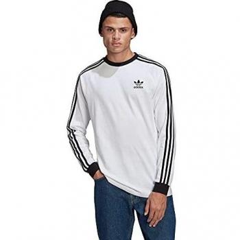 adidas GN3477 3-Stripes LS T Long Sleeved t-Shirt Mens White M