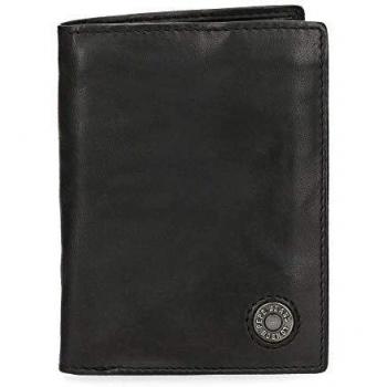 Cartera Pepe Jeans Button Vertical con Monedero, Color Negro