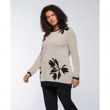 Jersey Floreado de Fiorella Rubino - Elegante Diseño Floral con Escote de Barco