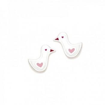 Pendientes Agatha Ruiz de la Prada colección ZOE 8 mm. con pato esmaltado en colores y corazón