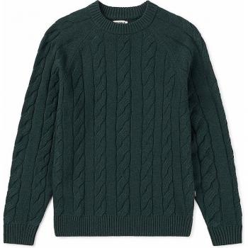 Ecoalf Men's Round-Neck Thick Knit Sweater in Dark Green, Size S - Eco-Friendly Recycled Wool