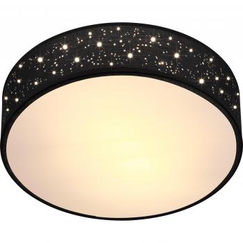 Lámpara de techo de tela 38 cm negro Cielo estrellado E27 para dormitorio y salón