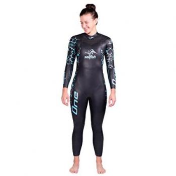 Traje de Neopreno Sailfish One 7 para Mujer Color Negro/Azul Claro Talla S