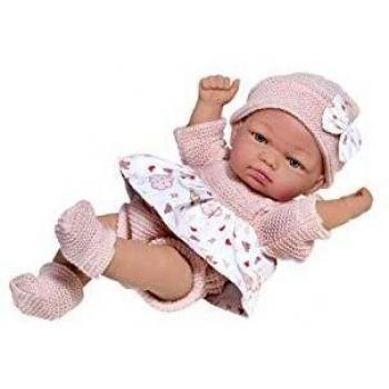 Muñecas Rauber- MUÑECO RN NIÑA Lana Rosa 25 CM,