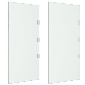 Paneles Laterales para Toldos de Puerta 2 pz en Vidrio Templado Transparente
