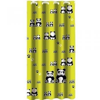 MSV Panda - Cortina de baño, 100% poliéster, multicolor