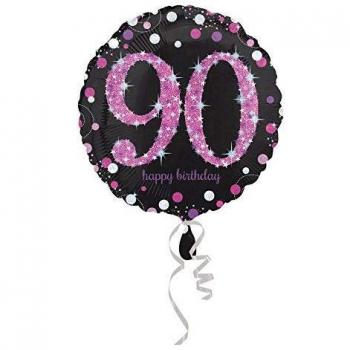 amscan-Globos de papel de aluminio estándar para 90 cumpleaños, color rosa brillante – S40 – 1 unidad,