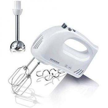 Severin HM 3822 Batidora de mano con brazo adicional, 300 W, Blanco y Gris