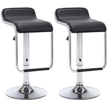 vidaXL 2X Taburetes de Bar Giratorios Cuero Artificial Negros Mobiliario Casa