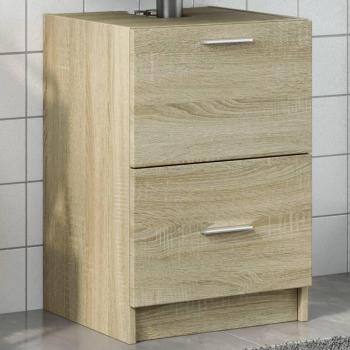Armario de lavabo Sonoma en madera de ingeniería, 63x30x54 cm, color roble