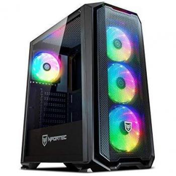 Torre Gaming Nfortec Krater para PC con Cristal Templado y 4 Ventiladores RGB de 120mm incluidos
