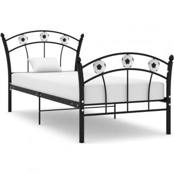Guante de metal negro con puntera redonda 90x200 cm - Day and Night marco de cama con diseño de fútbol en metal negro 90x200 cm