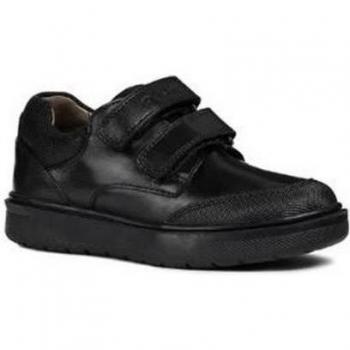 Geox Boys J Riddock Touch Fastening Leather Shoe - Black - Size: 10