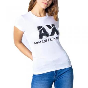 Armani Exchange Women's Casual Cotton Short Sleeve T-Shirt - White, Size M