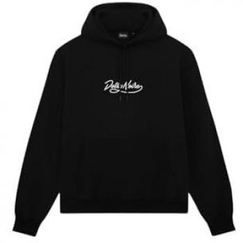 Dolly Noire Men's Black Logo Hooded Sweatshirt with Front Pocket