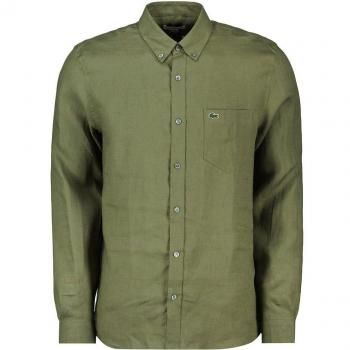 Camisa de lino verde Lacoste para hombre