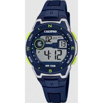Reloj Calypso Digital Crush K5853/3 Azul Hombre - Reloj digital de caucho azul para niño, con diseño moderno y resistente al agua