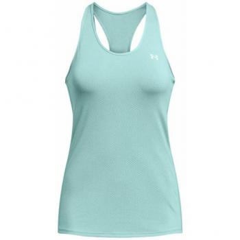 Camiseta sin mangas Under Armour HeatGear Racer para mujer, color azul, diseñada con tecnología de absorción de sudor, material ligero y transpirable, ideal para entrenamiento y actividades deportivas
