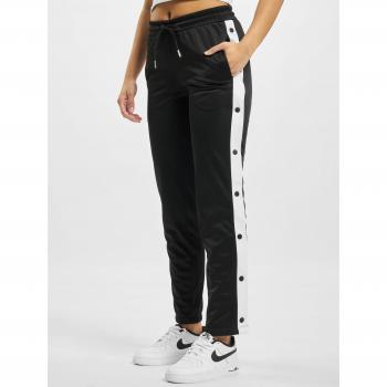 Urban Classics Women's Button Up Track Pants - Black/White/Black