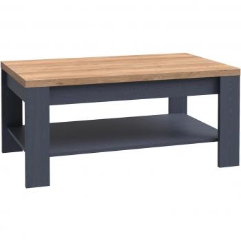 Mesa de centro Bohol en roble Riviera y azul marino, 100x45,7x60 cm