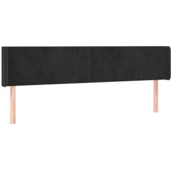 Cabecero con LED de terciopelo negro 183x16x78/88 cm