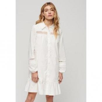 Vestido Superdry Lace Mix Blanco Para Mujer