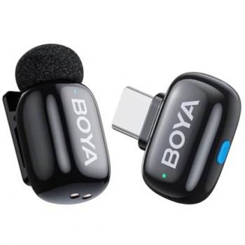 BOYA Ultra Mini Wireless Lavalier Microphone with Noise Reduction and AI Voice for iPhone, Android, Vlogging, TikTok, YouTube