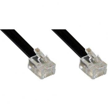 InLine 18844L Cable telefónico 3 m Negro - Cable para teléfonos fijos