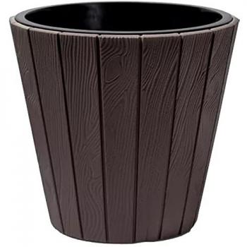 Maceta WOODE 54L, Grande de Jardín, Plástico Resistente, dimensiones (mm) 488x488x457, color Marrón