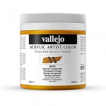 Vallejo : Artist Acrylic Paint : 500ml Pot : Transparent Orange