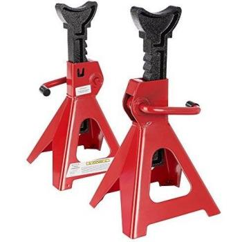 Set de 2 Elevadores de Coche Arebos Gato de Caballete 3000kg, Ajustable en Altura, Acero y Hierro Fundido