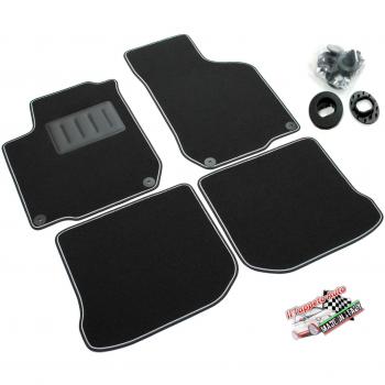 El Alfombra coche, sprint04006, alfombrillas Moqueta Negra Antideslizante, bordo bicolor, salvatacco reforzado