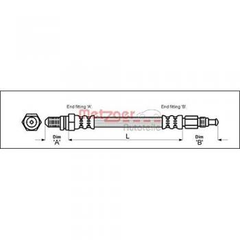 Metzger 4114804 Tubo flexible de frenos