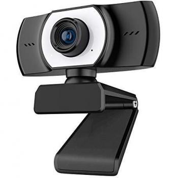 ieGeek PC Webcam con Micrófono, Cámara Web Full HD 1080P USB 2.0 para Videollamadas, Estudio, Conferencia, Grabación, Diseño Plegable y Giratorio de 360 °, Micrófono con Cancelación de Ruido