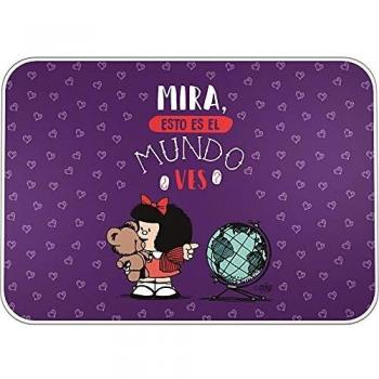 Mafalda 9252638. Vade Escolar de Escritorio, PVC, Colección Mafalda, Mundo, 47x33cm