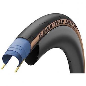 Cubierta de carretera Goodyear Eagle F1 Tubeless Ready 700c x 25, 120 TPI, color negro marrón