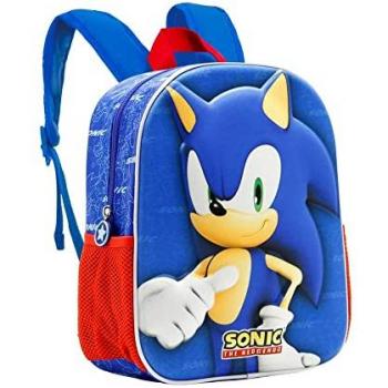 Mochila Escolar Infantil Karactermania Sonic 3D, Color Azul, Dimensiones 26 x 31 cm, Capacidad 8.5 L, Estilo Escolar, Espaciosa