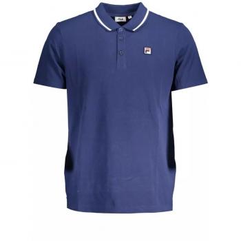Classic Blue Cotton Polo with Contrast Details - M
