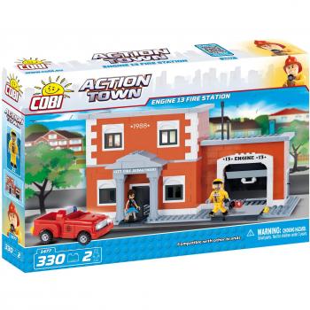 Estación de Bomberos Cobi con Vehículo Patrulla - 330 Piezas Compatible Edad 5+