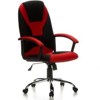 hjh OFFICE 634510 Camaro - Silla de oficina, color negro/rojo