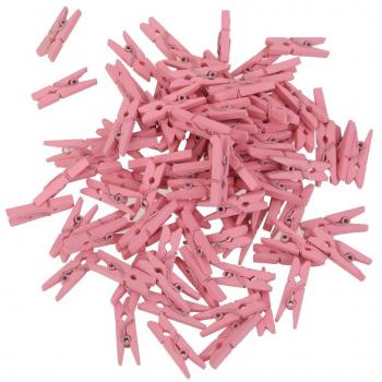 50 Piezas Mini Pinzas De Madera para Papel Fotográfico Clavija Clothespin Clips De Artesanía - Rosa # 1, 0.25cm