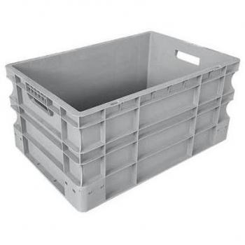 Caja de Almacenaje Metalworks MWE6428 - Polipropileno, color negro, dimensiones 42 x 28 x 24 cm, capacidad de 30 litros, apilable y con tapa