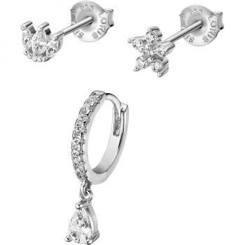 Conjunto Lotus Silver Trendy LP3568-6/1 de Plata con Pendientes y Circonitas para Mujer
