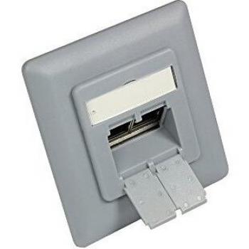 Toma de conexión RJ45 CAT.6 UP gris plateado