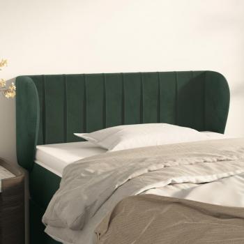 Cabecero de terciopelo verde oscuro 93x23x78/88 cm Vidaxl