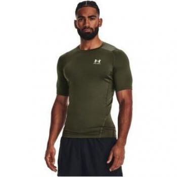 Camiseta HeatGear Compression para hombre de Under Armour, manga corta, color verde caqui, talla XL