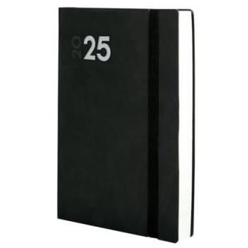 Agenda Finocam Dynamic Mara Y10 Negro A5 14 x 20,4 cm 2025, encuadernada, año 2025, 1 día por página, multilingüe