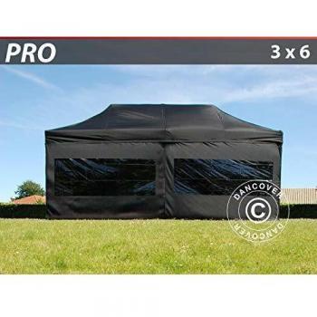 Carpa Plegable Rápida FleXtents PRO 3x6m Negra, con 6 Laterales Impermeables